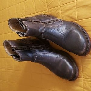 Bed Stu classic red bottom ankle boots